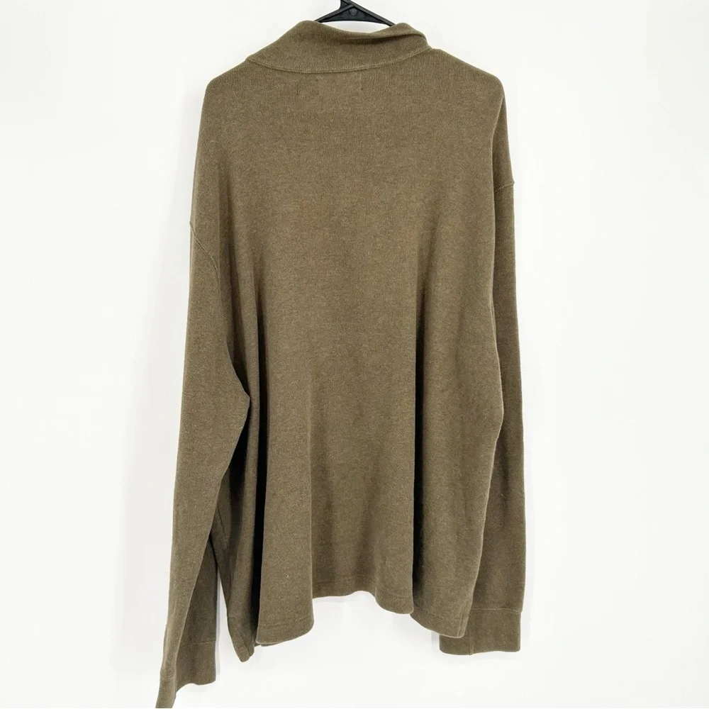 Polo Ralph Lauren Green Quarter Zip Pullover Sweater Size XXL‎